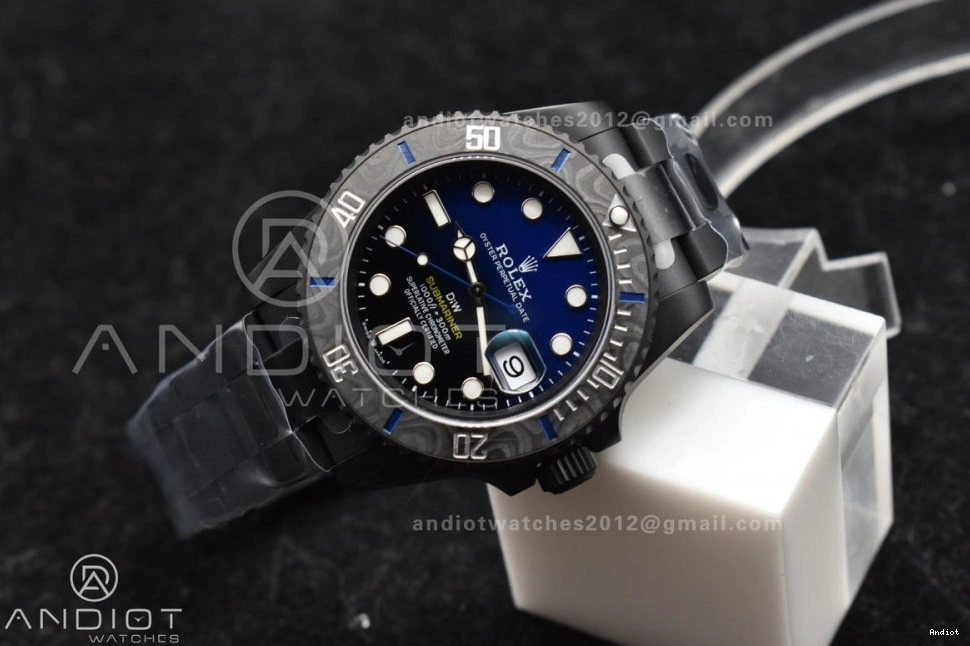 DLC DIW VS3135 on VSF Submariner DLC Blue Bracelet Sandblasted Edition 1:1 Best Dial Black 0129
